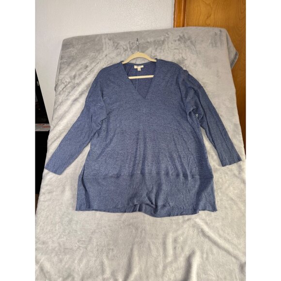 Style & Co Womens 1X Blue V-Neck Long Sleeve Sweater Top  Viscose & Polyester - Picture 7 of 16